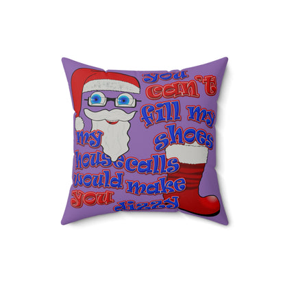 santa's shoes - Faux Suede Square Pillow - (light purple)