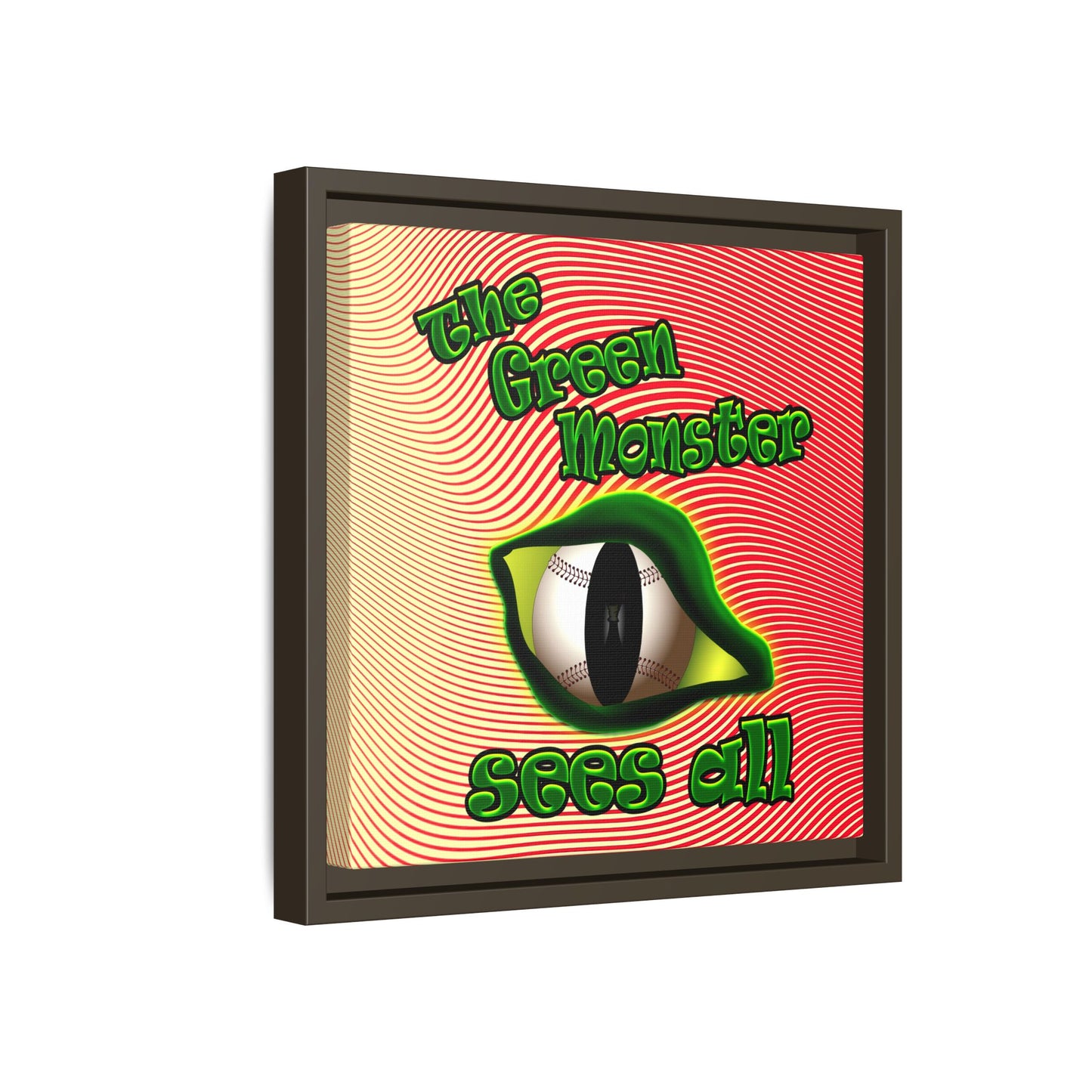 green monster - framed canvas art (yellow-orange wave)