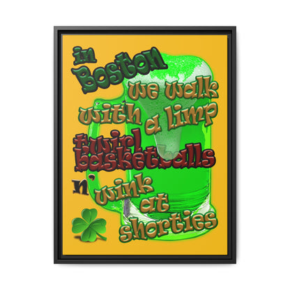 celtics logo - framed canvas art (yellow)