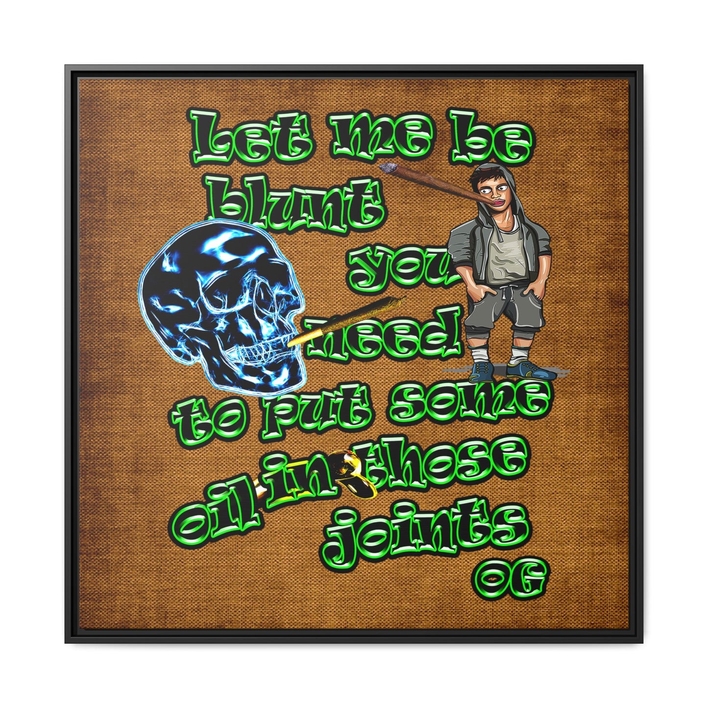 og - framed canvas art (brown papyrus)