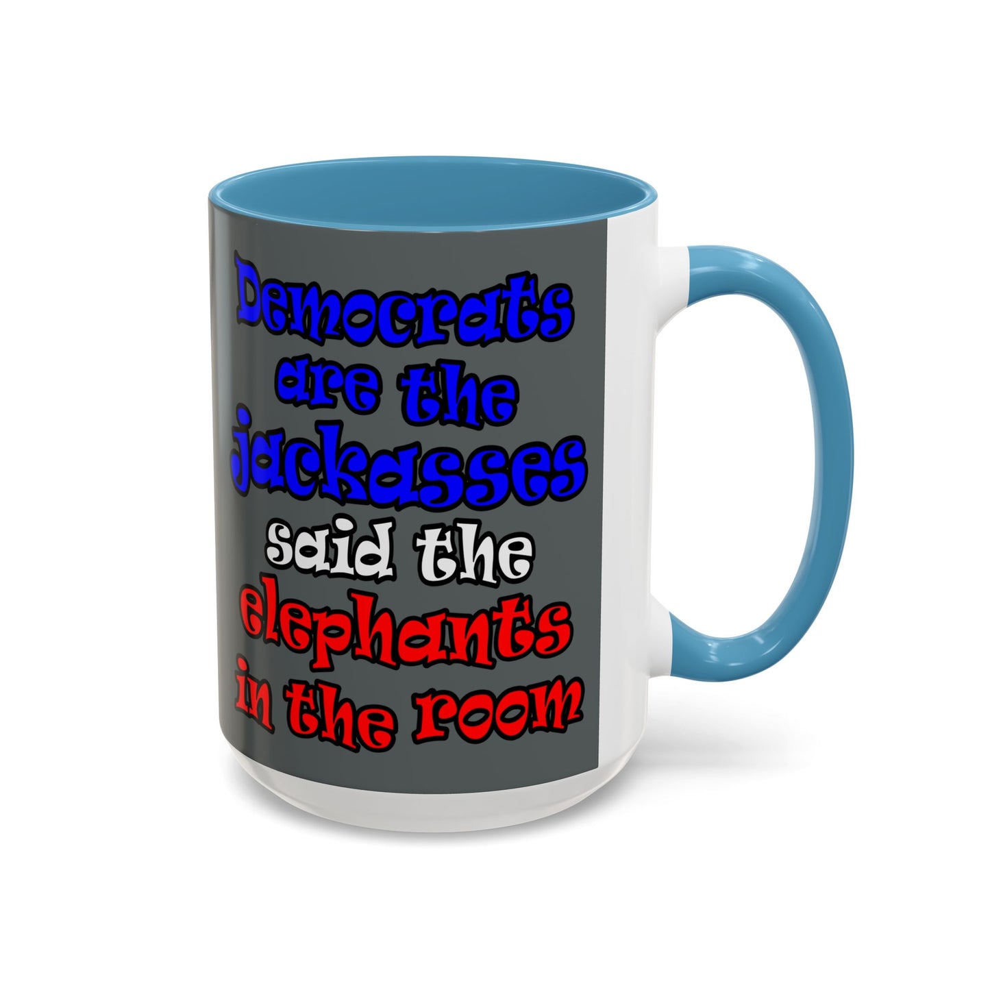 donkeys and elephants - Accent Mug (dark grey)