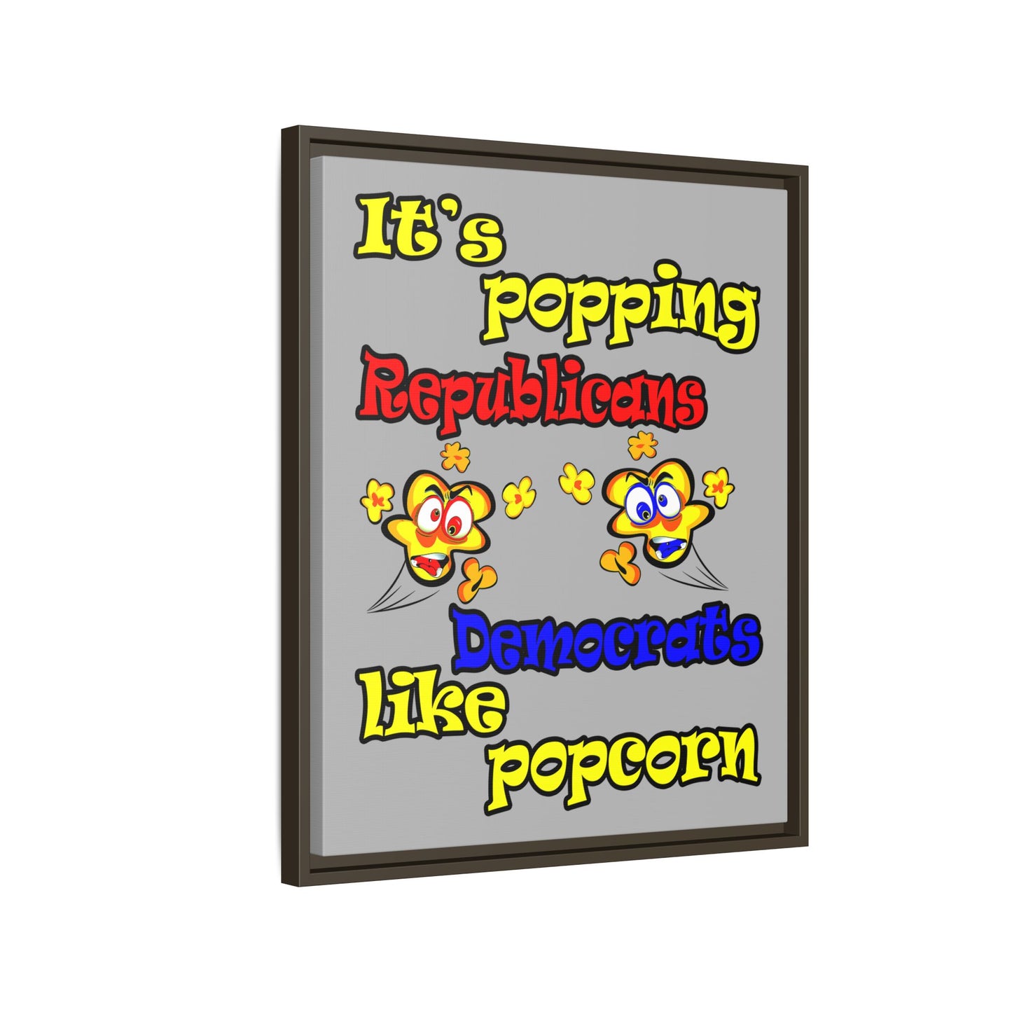 popping like popcorn - framed canvas art (light grey)