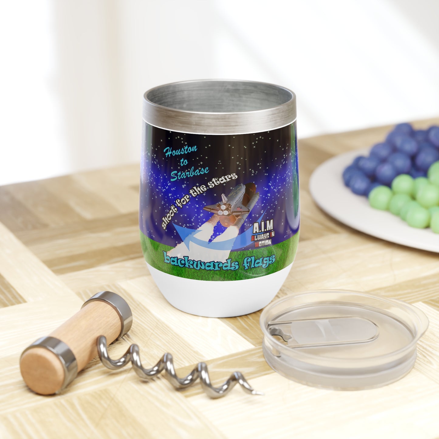shoot for the stars - Chill Wine Tumbler ('snoops' background)