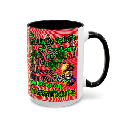 christmas spirits of boston - Accent Mug (yellow-orange wave)
