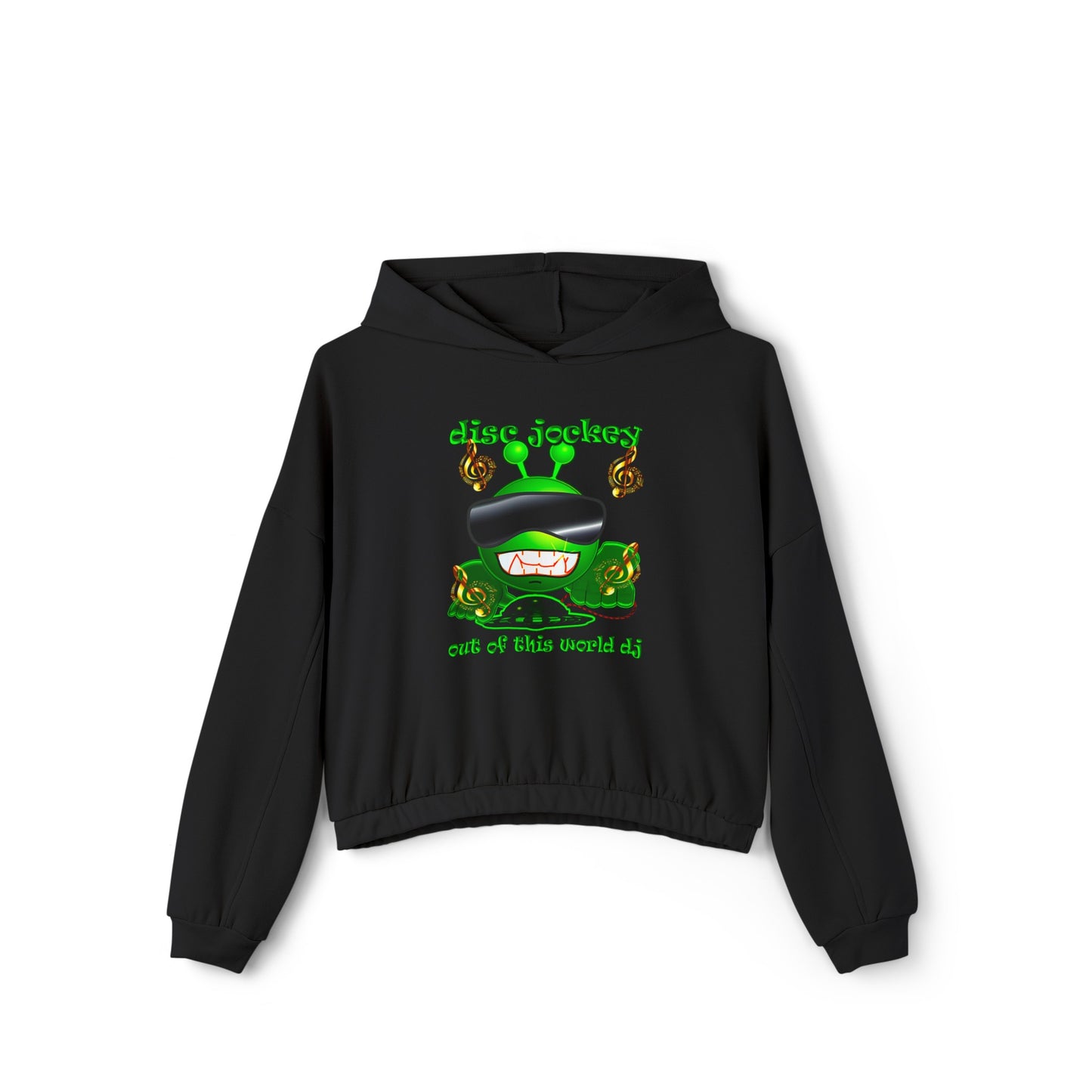 disc jockey - Women's Cinched Bottom Hoodie