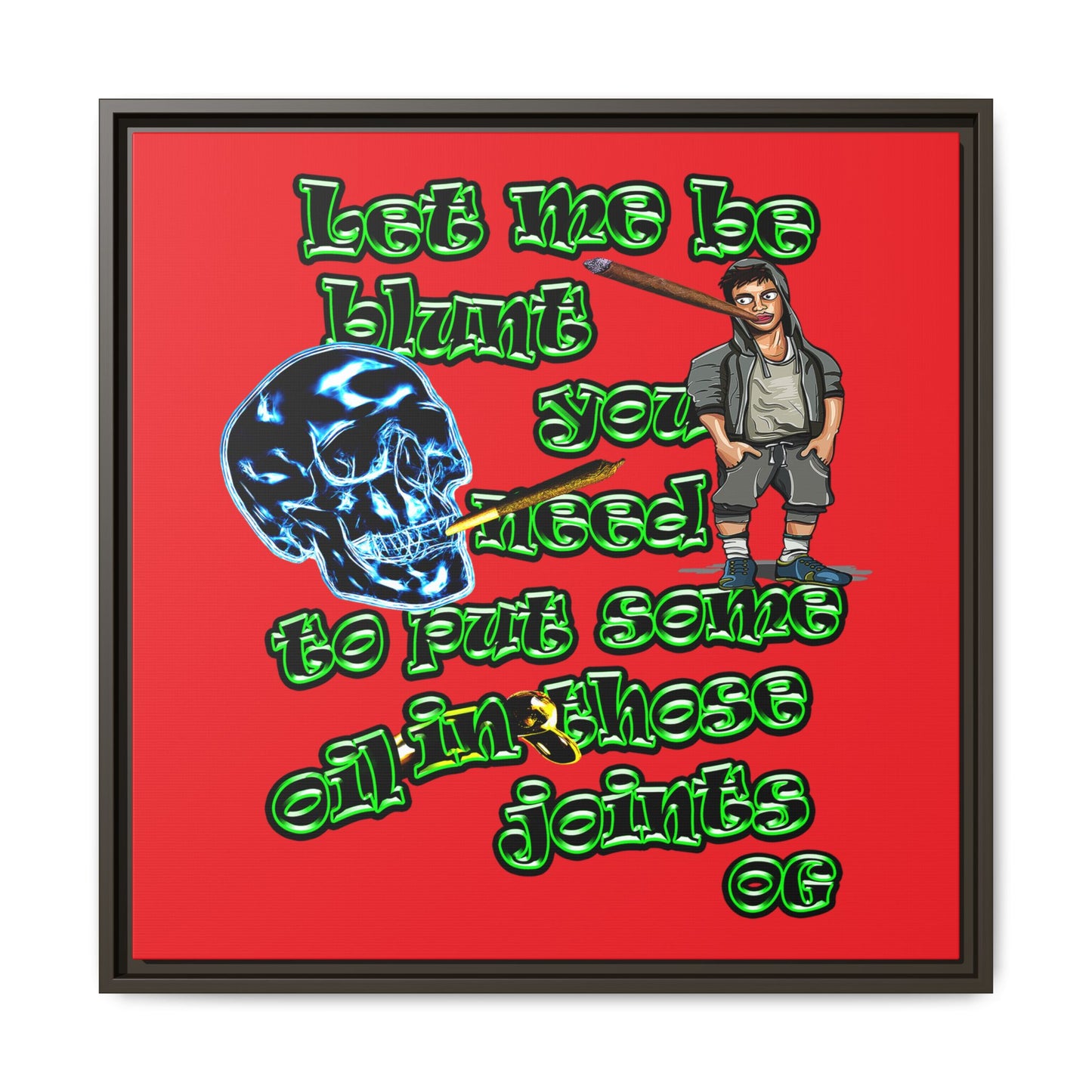 og - framed canvas art (red)