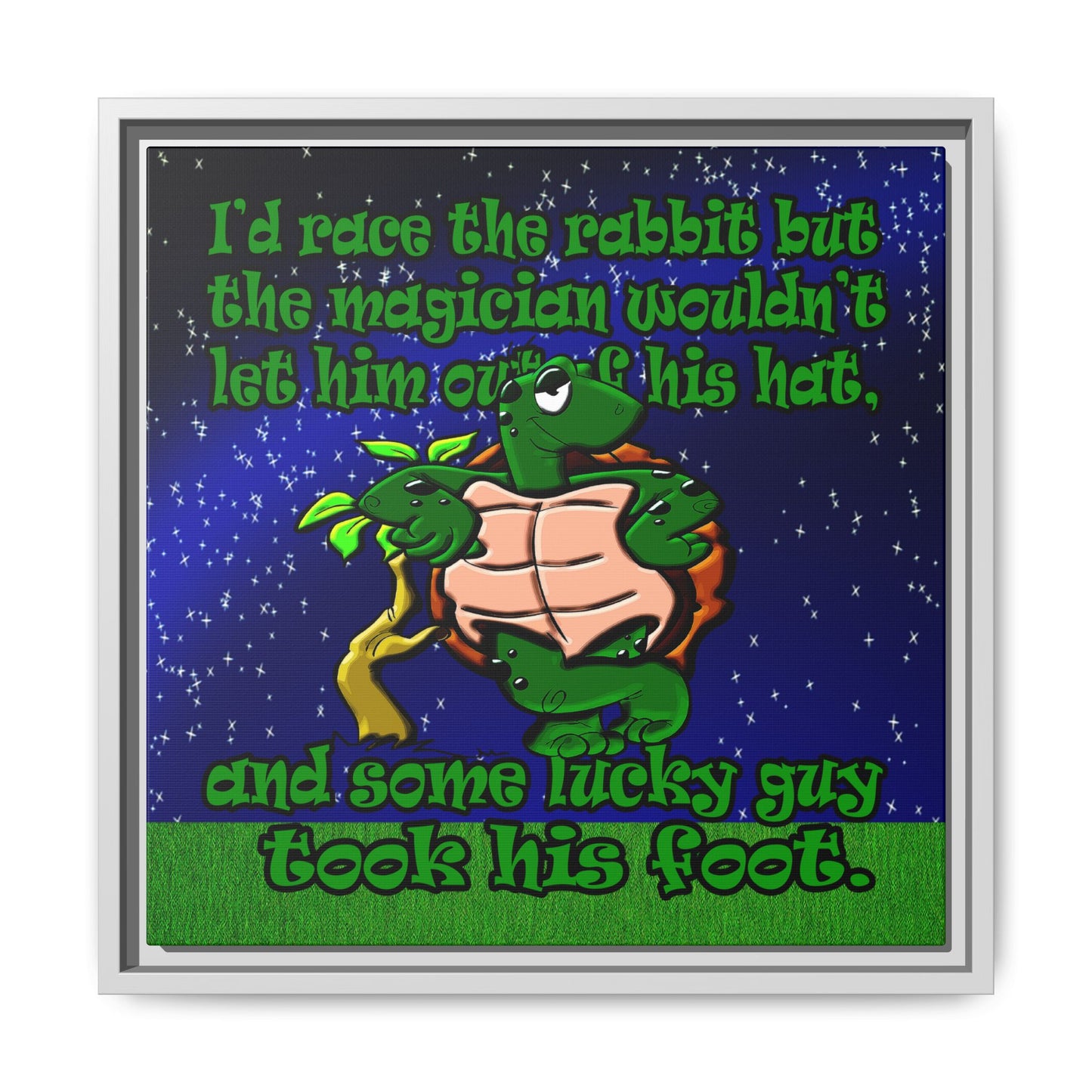turtle race - framed canvas art ('snoops' background)