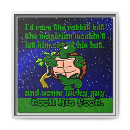 turtle race - framed canvas art ('snoops' background)