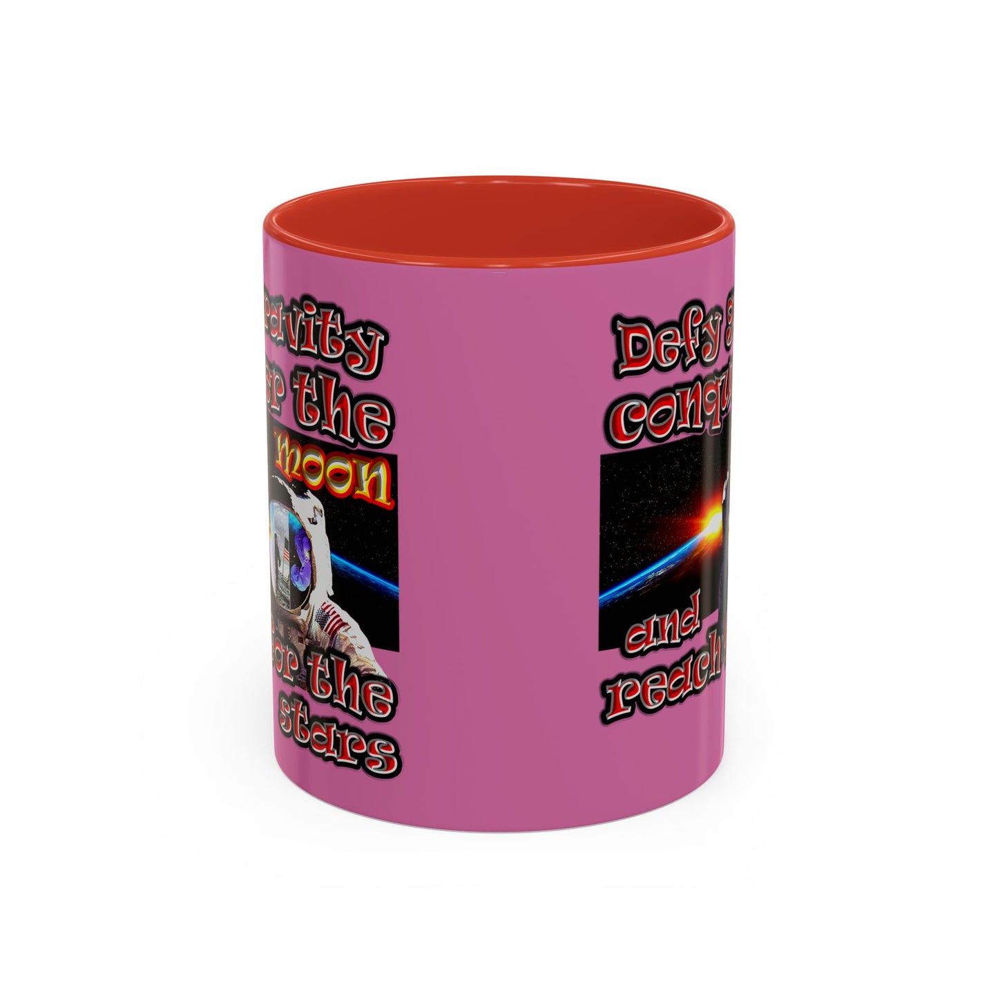 defy conquer reach - Accent Mug (light pink)