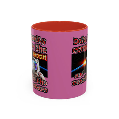 defy conquer reach - Accent Mug (light pink)