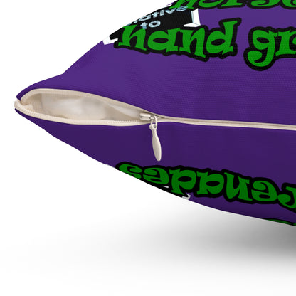 my luck - Spun Polyester Square Pillow - (purple)