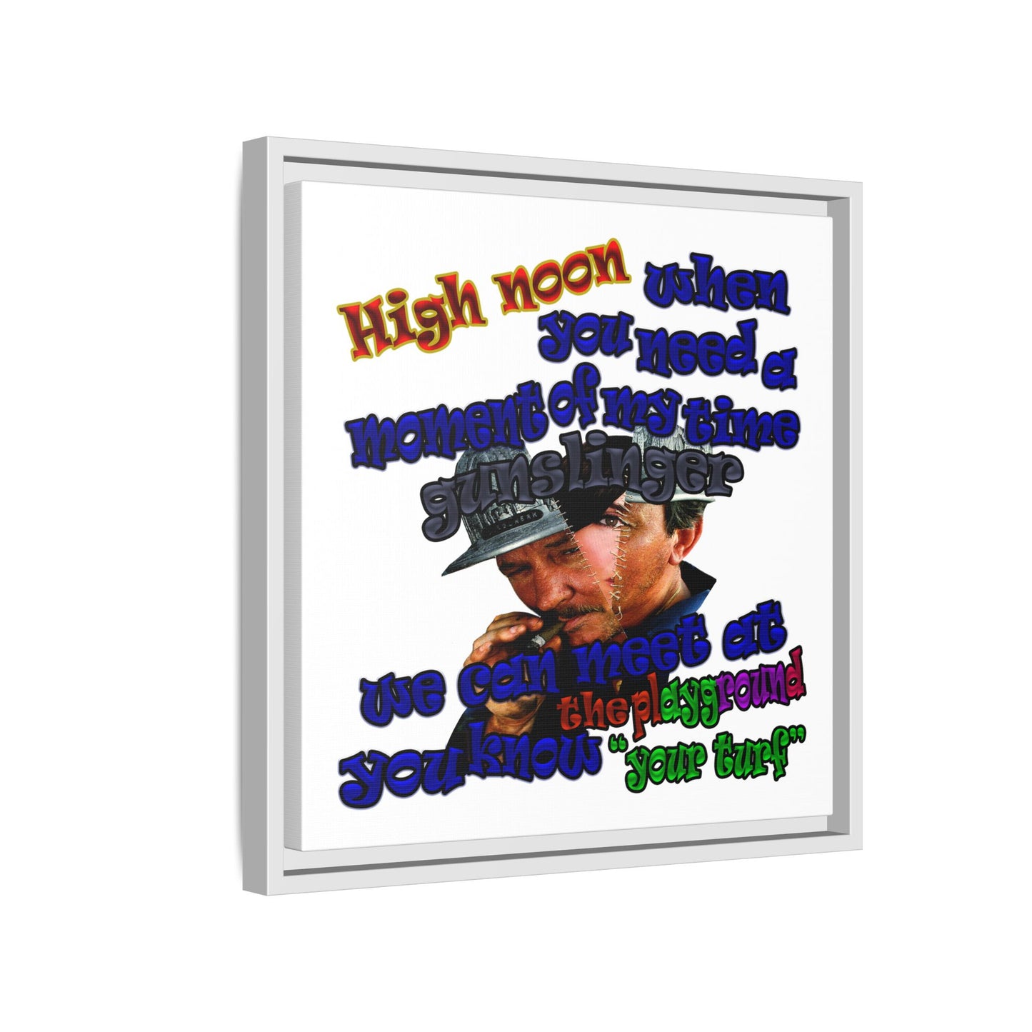 high noon - framed canvas art (white)