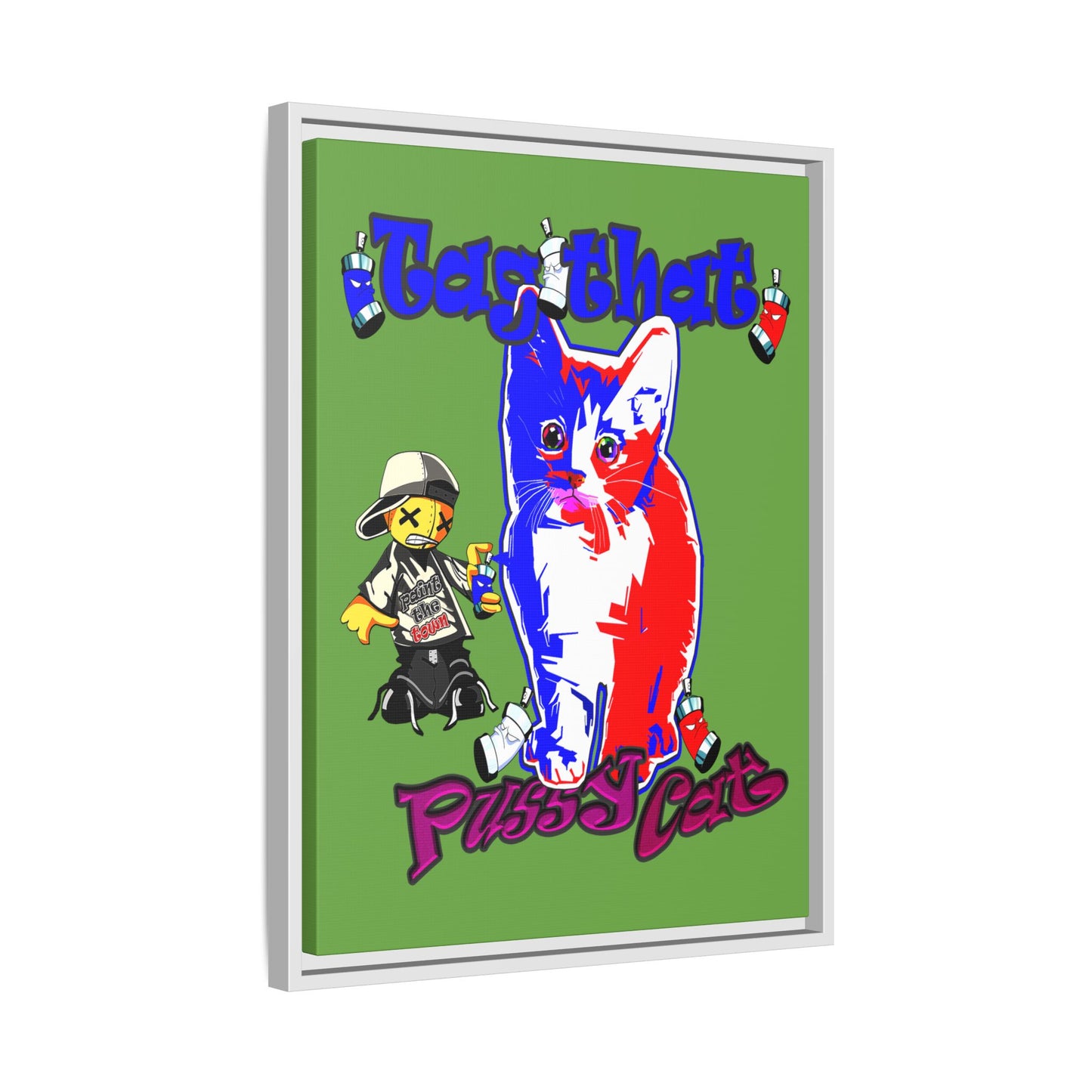 tag that - framed canvas art (green)
