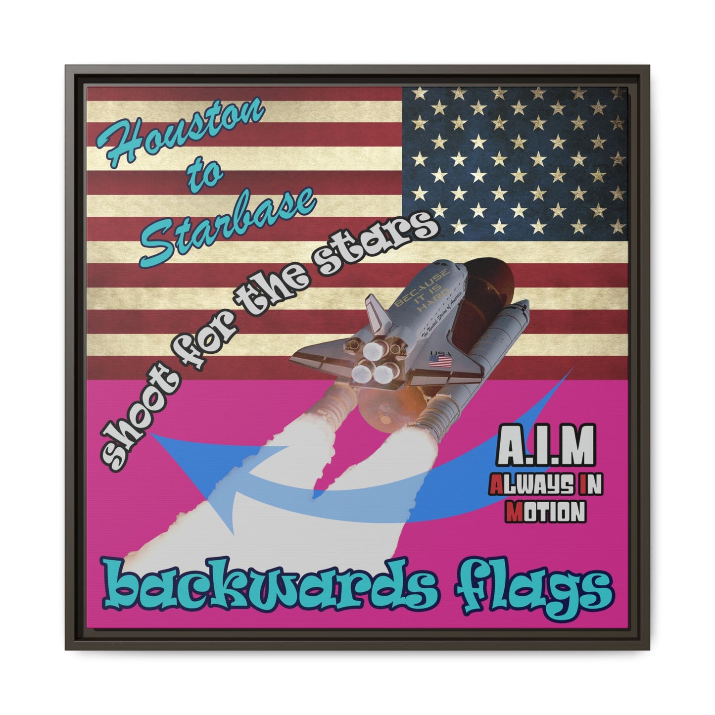 shoot for the stars - framed canvas art (pink)