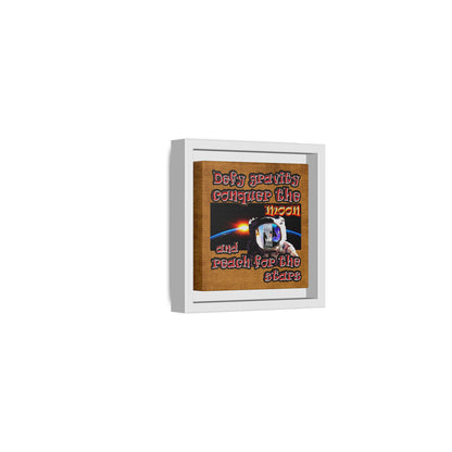 defy conquer reach - framed canvas art (brown papyrus)