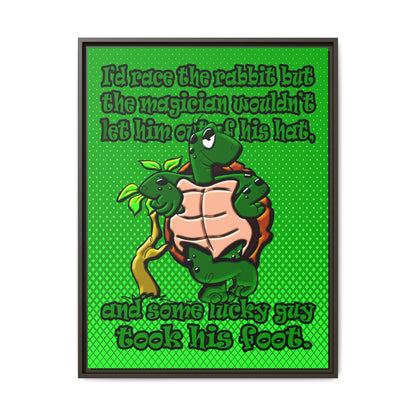 turtle race - framed canvas art (logo green)