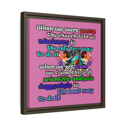 doggystyle - framed canvas art (light pink)
