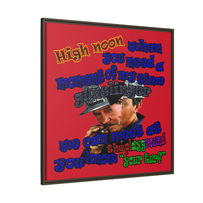high noon - framed canvas art (dark red)