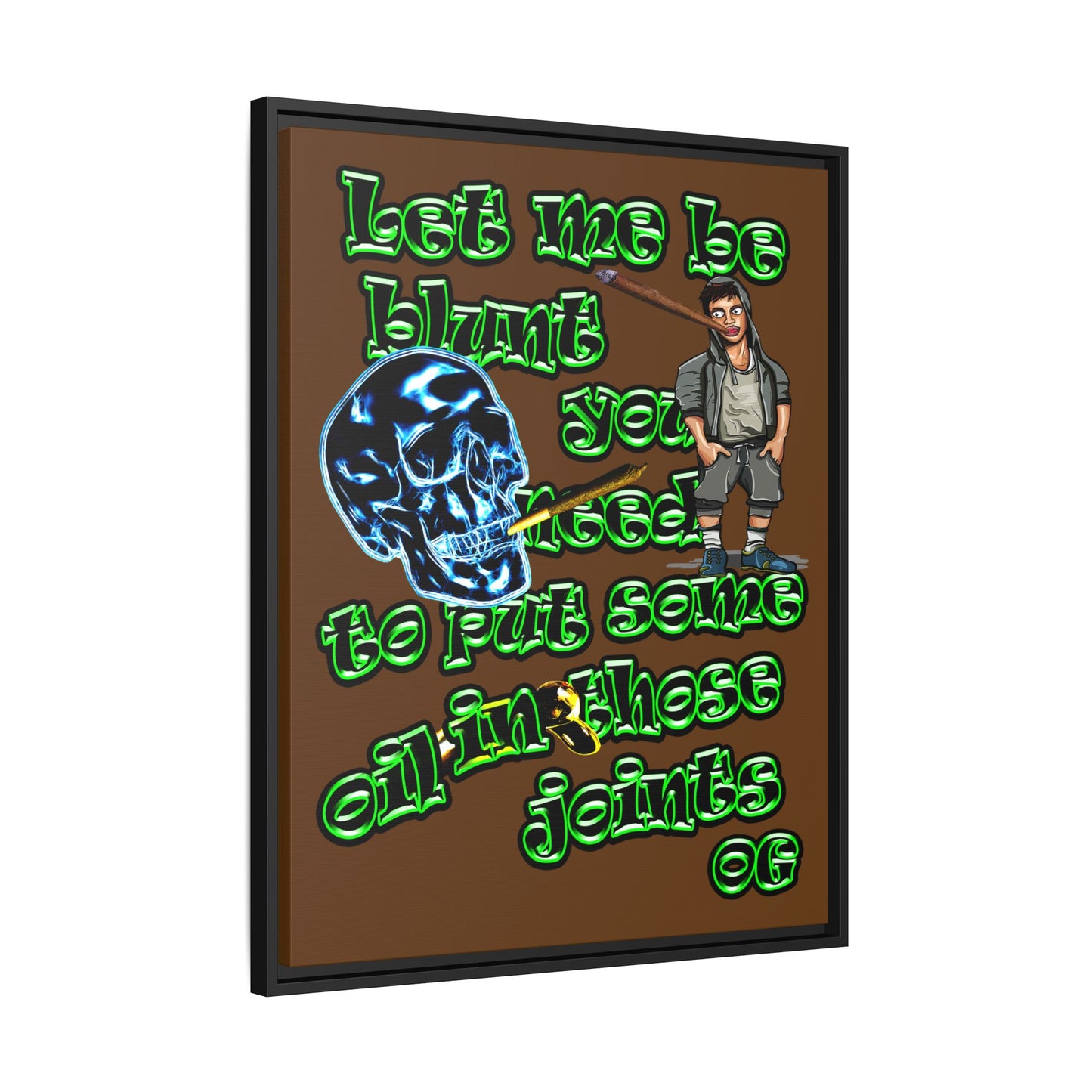 og - framed canvas art (brown)