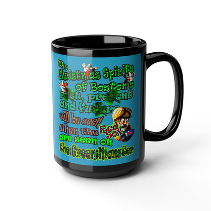 christmas spirits of boston - Black Mug (turquoise)