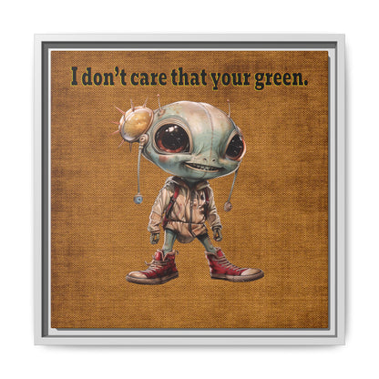 I don't care that your green - framed canvas art (brown papyrus)