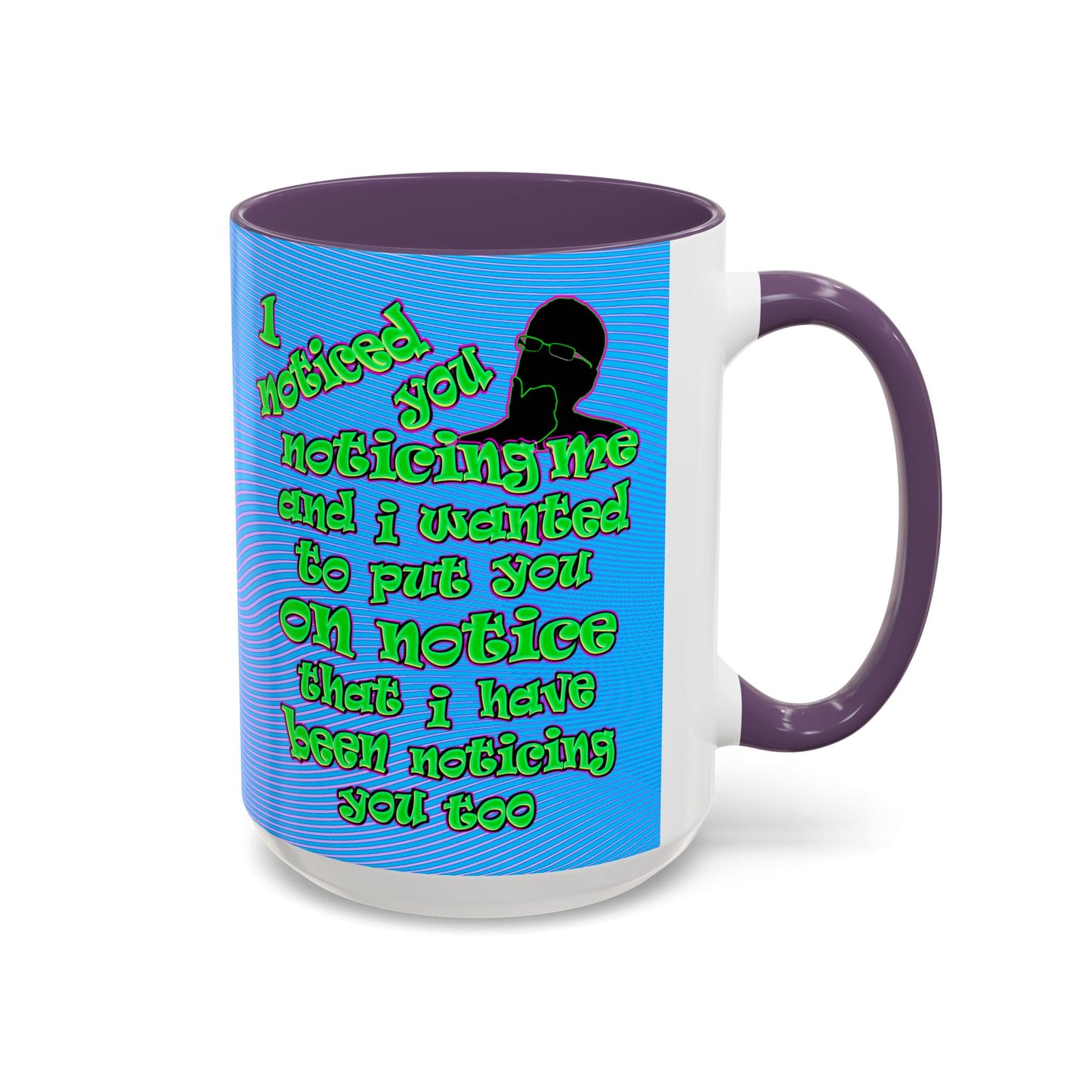noticed you noticing - Accent Mug (light blue-purple wave)