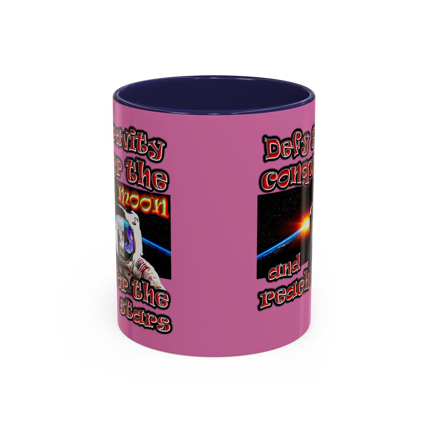defy conquer reach - Accent Mug (light pink)