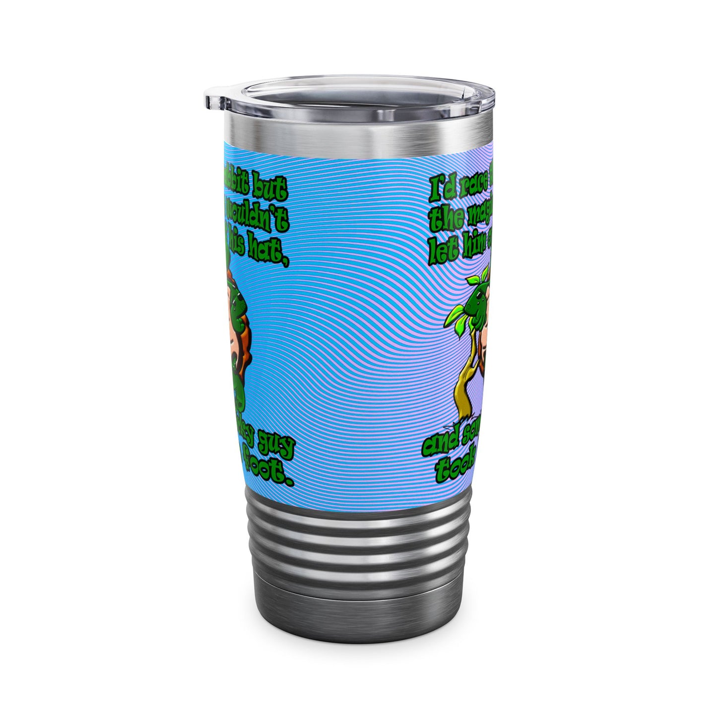 turtle race - Ringneck Tumbler, 20oz (light blue-purple wave)