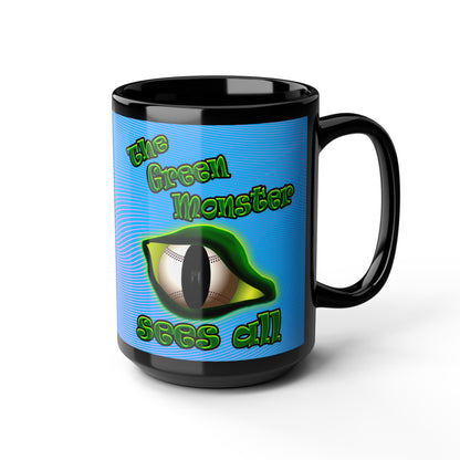 green monster - Black Mug (light blue-purple wave)