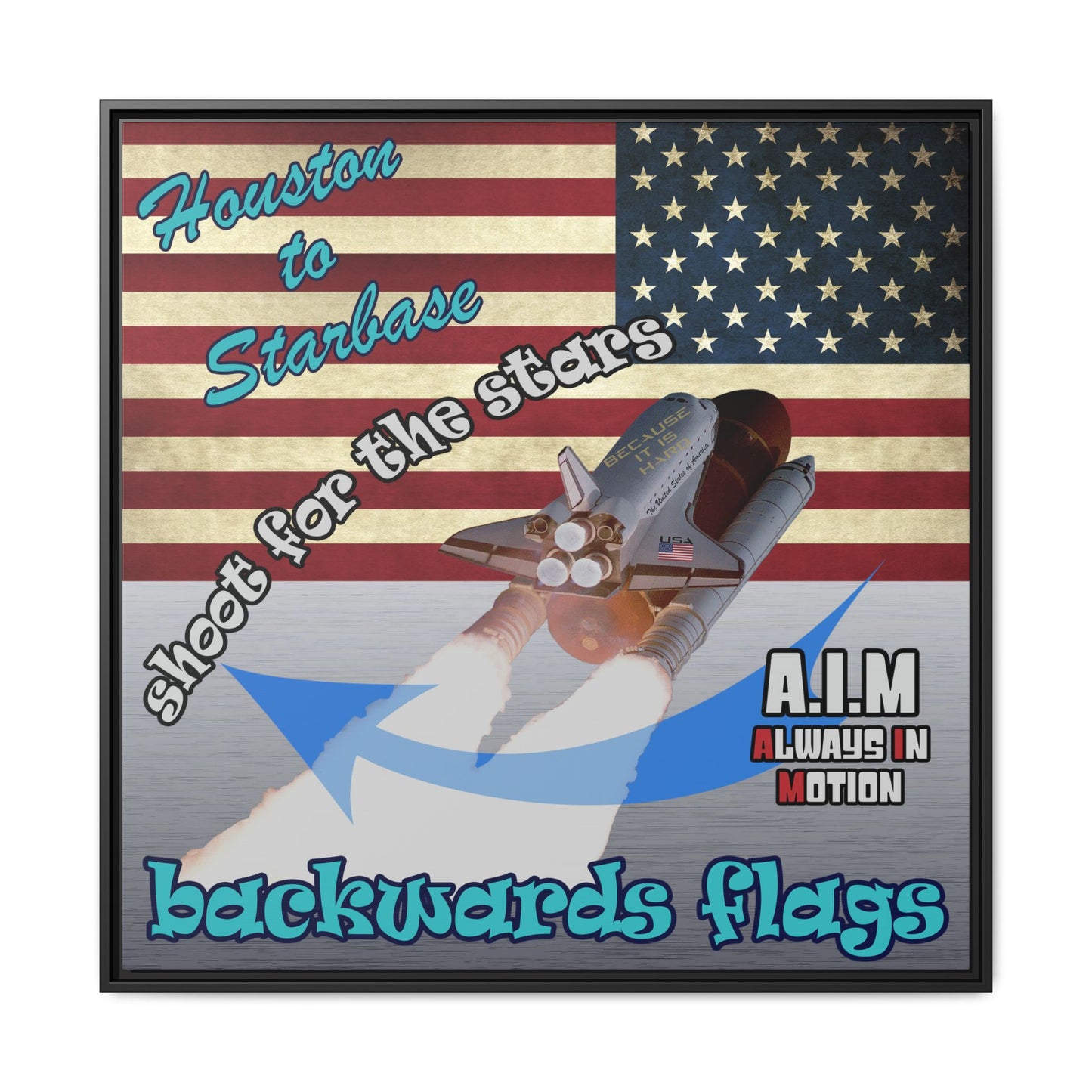 shoot for the stars - framed canvas art (brushed nickel)