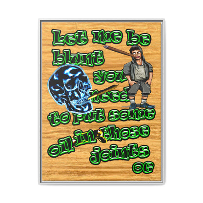 og - framed canvas art (butterscotch wood finish)