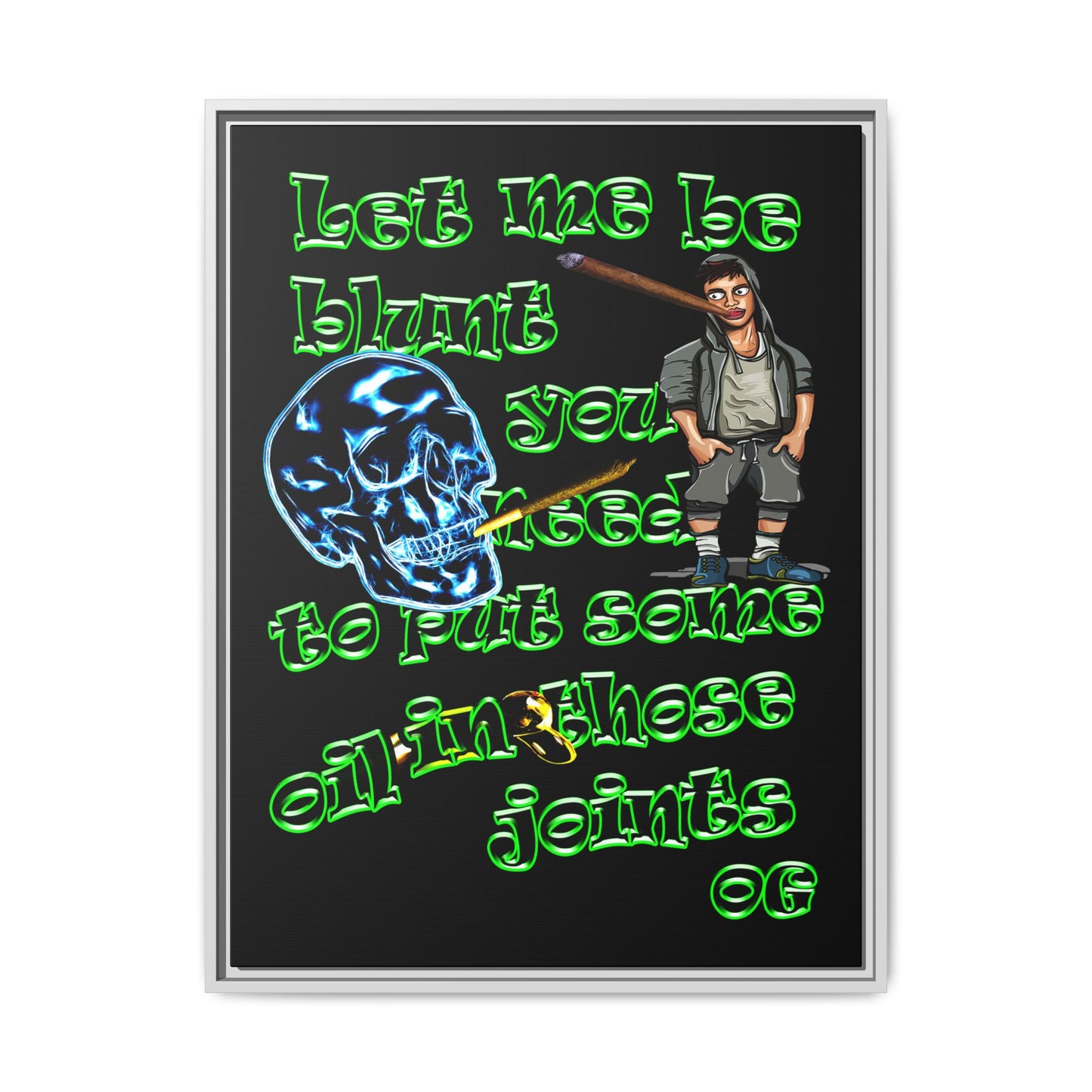 og - framed canvas art (black)