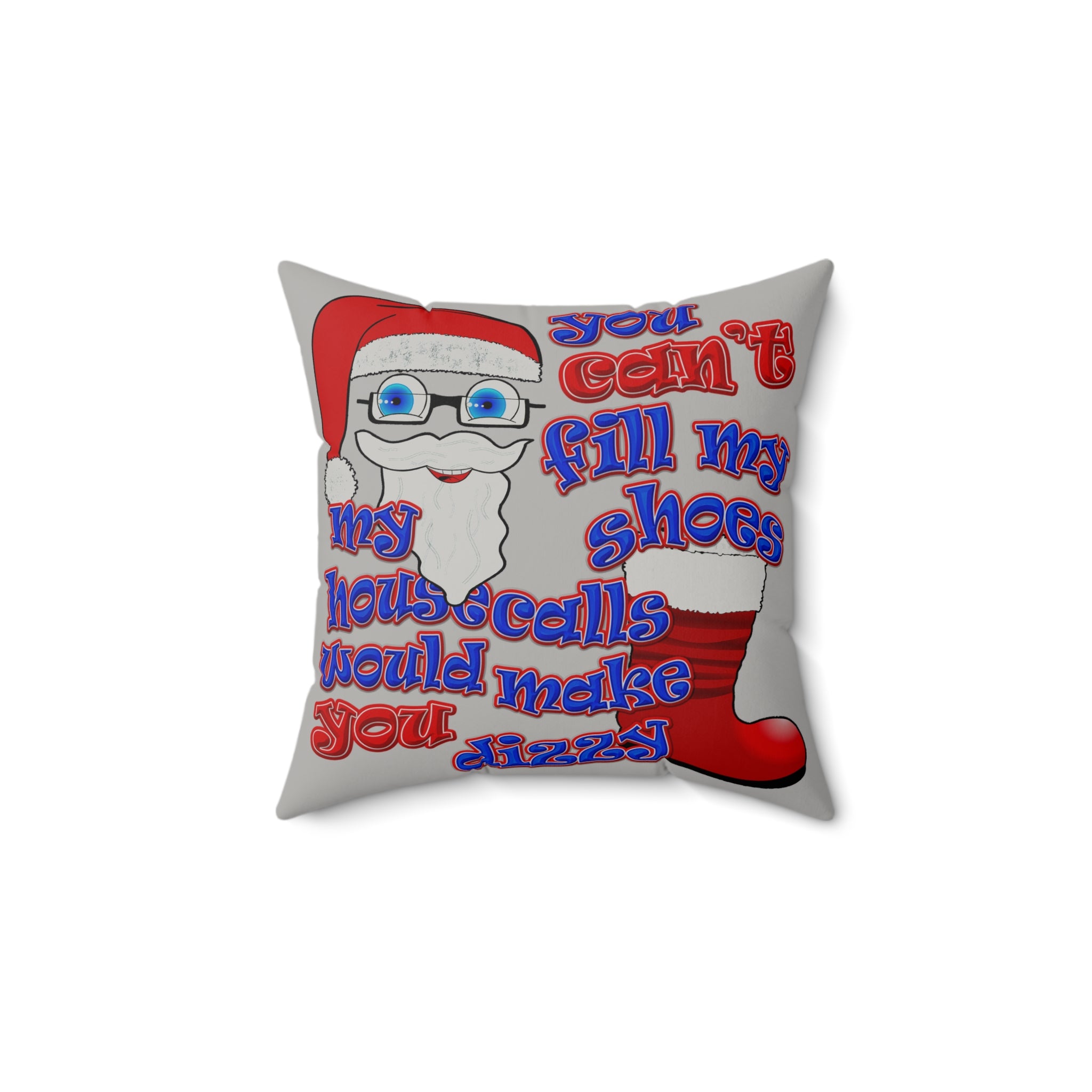 santa's shoes - Faux Suede Square Pillow - (light grey)