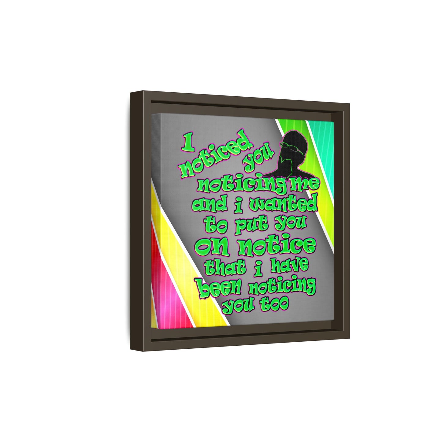 noticed you noticing - framed canvas art (rainbow split)