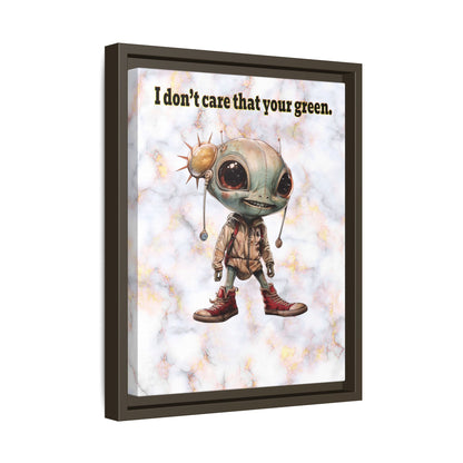I don't care that your green - framed canvas art (white marble)