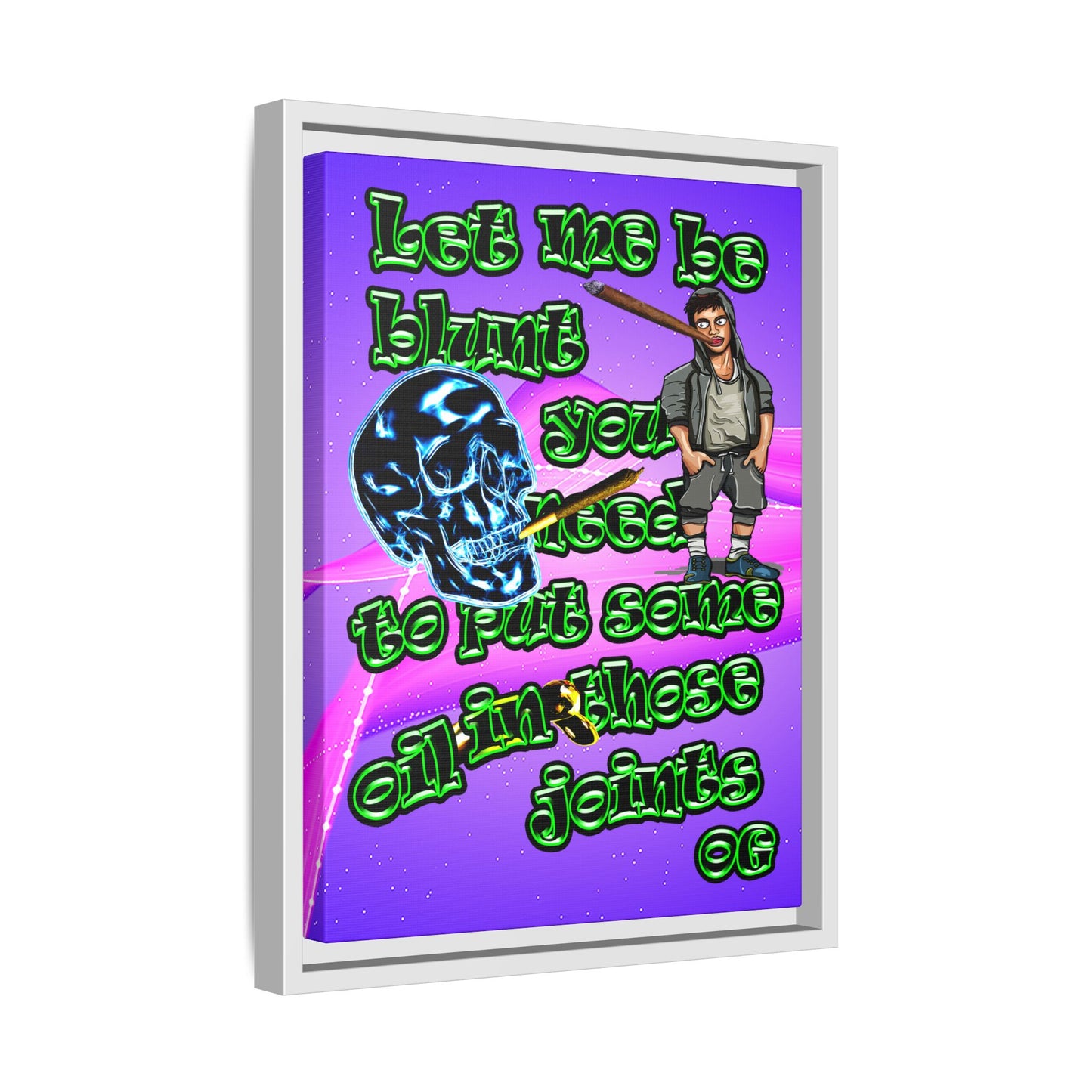 og - framed canvas art (purple-pink wave)