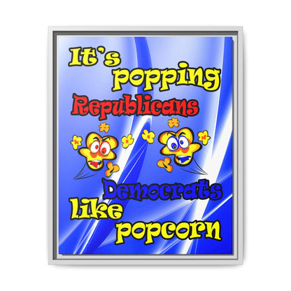 popping like popcorn - framed canvas art (blue-white wave)