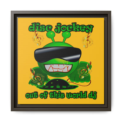 disc jockey - framed canvas art (yellow)