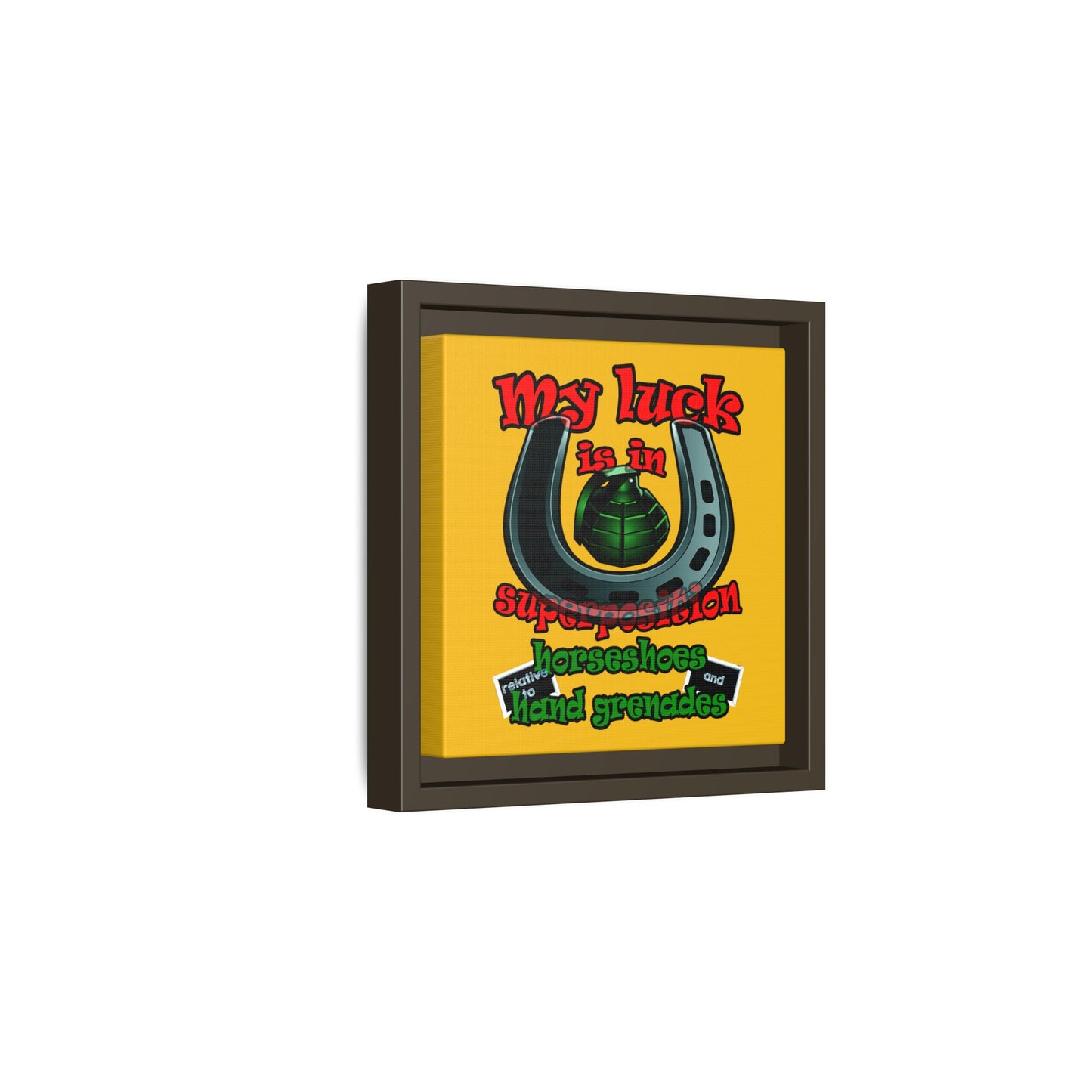 my luck - framed canvas art (yellow)