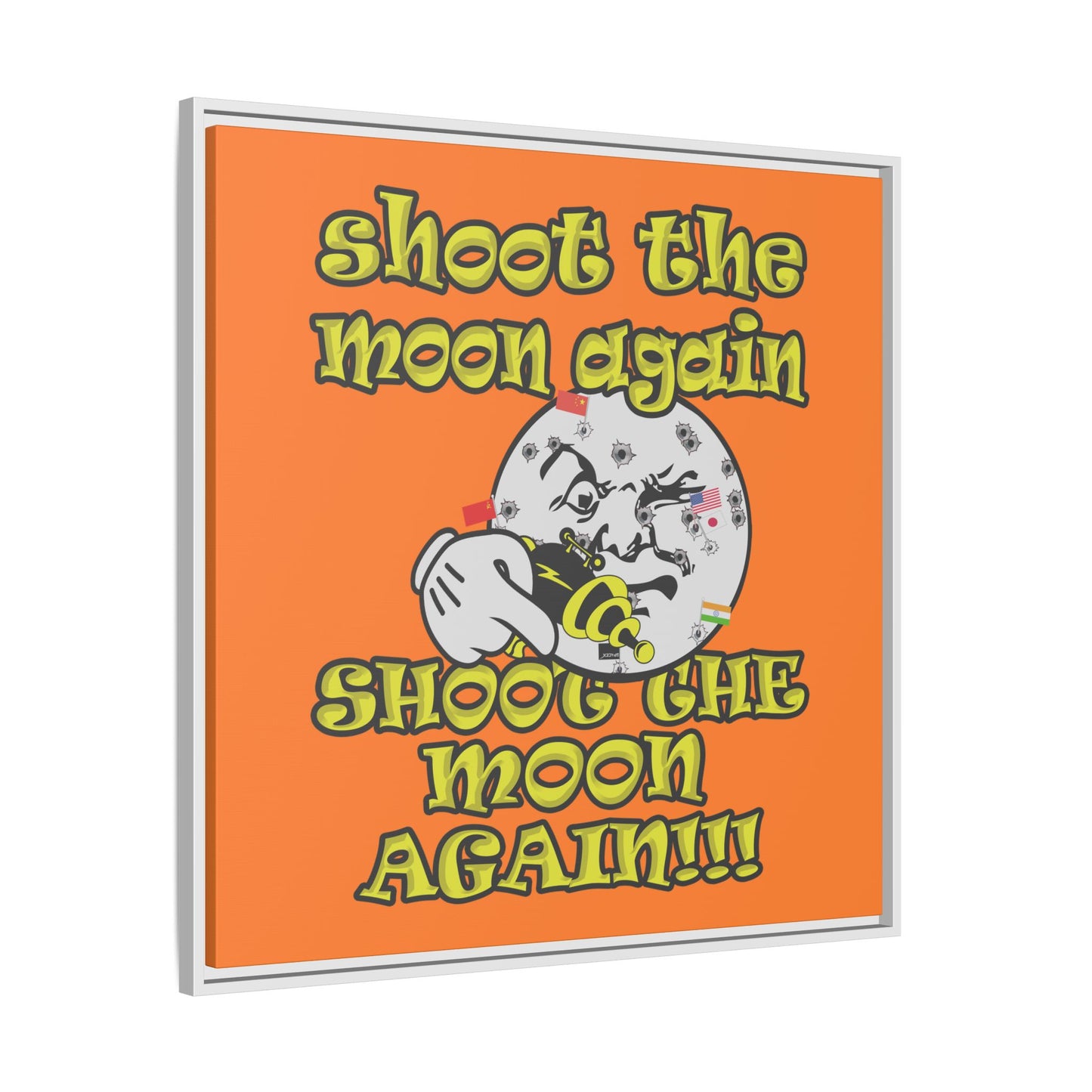 shoot the moon again - framed canvas art (crusta)