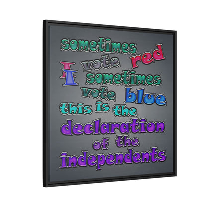 declaration of the independents - framed canvas art (grey-light grey)
