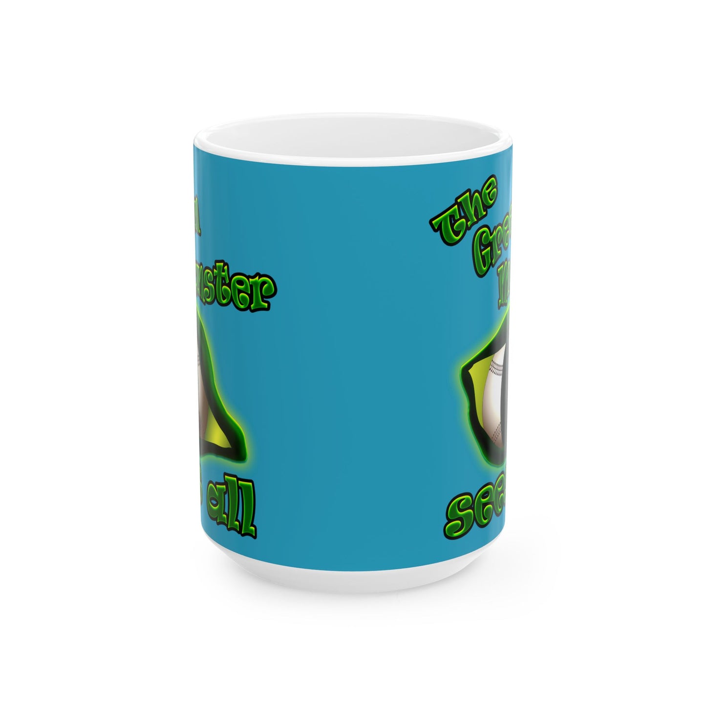 green monster - White Mug (turquoise)