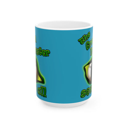 green monster - White Mug (turquoise)