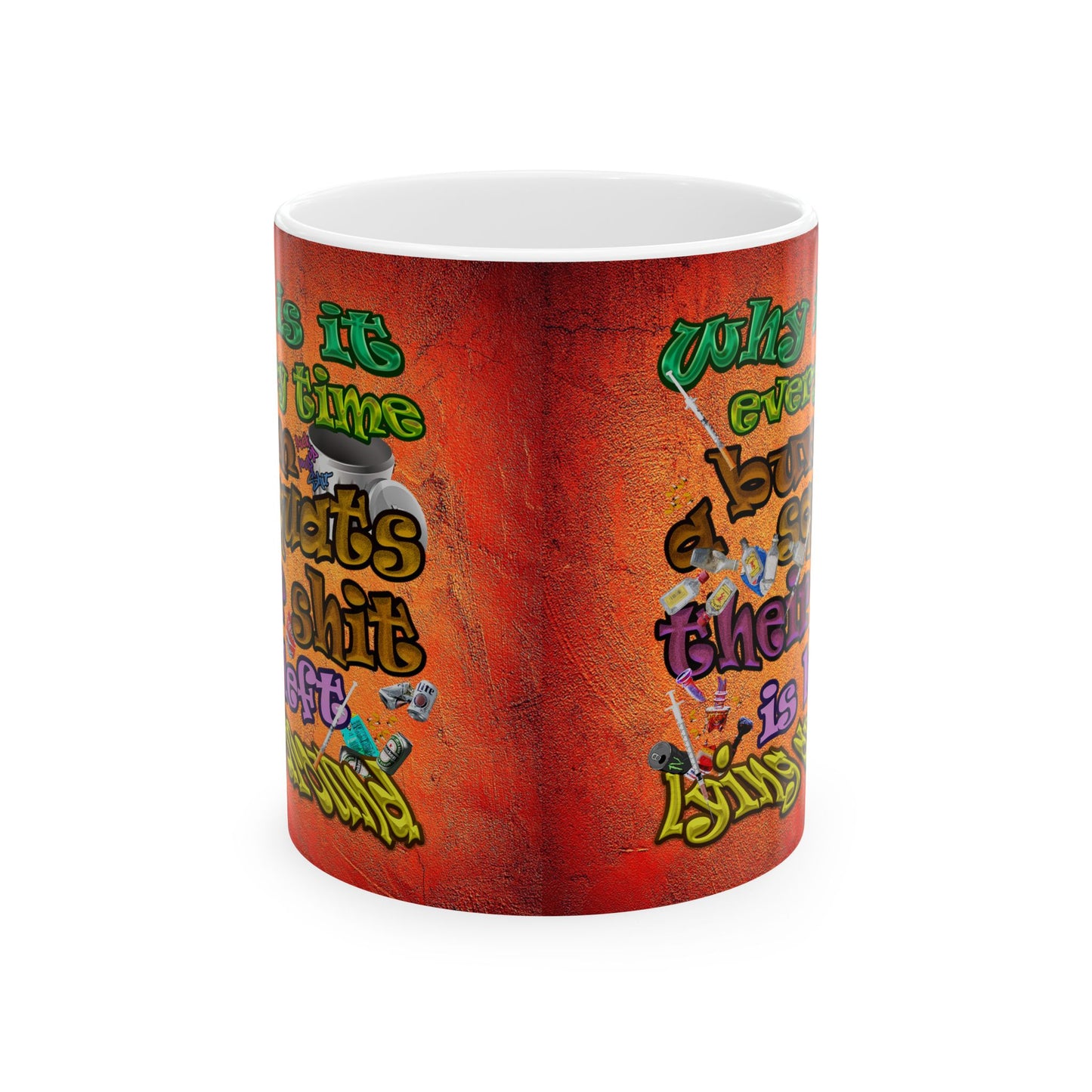 the bum's shit - White Mug (burnt orange)