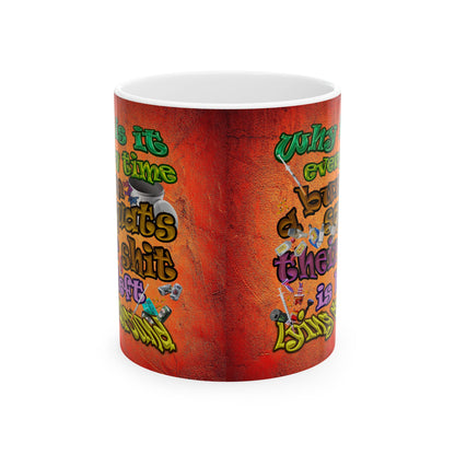 the bum's shit - White Mug (burnt orange)