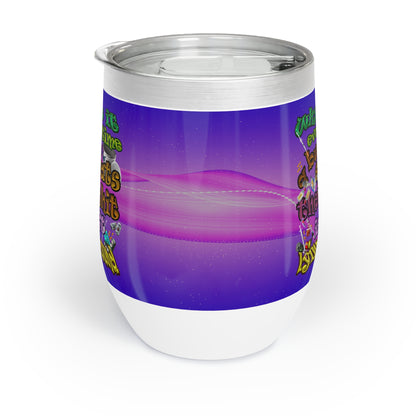 the bum's shit - Chill Wine Tumbler (purple-pink wave)