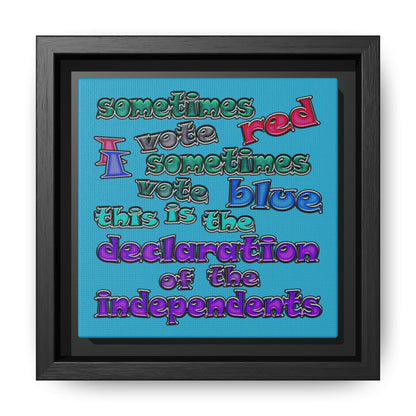 declaration of the independents - framed canvas art (turquoise)