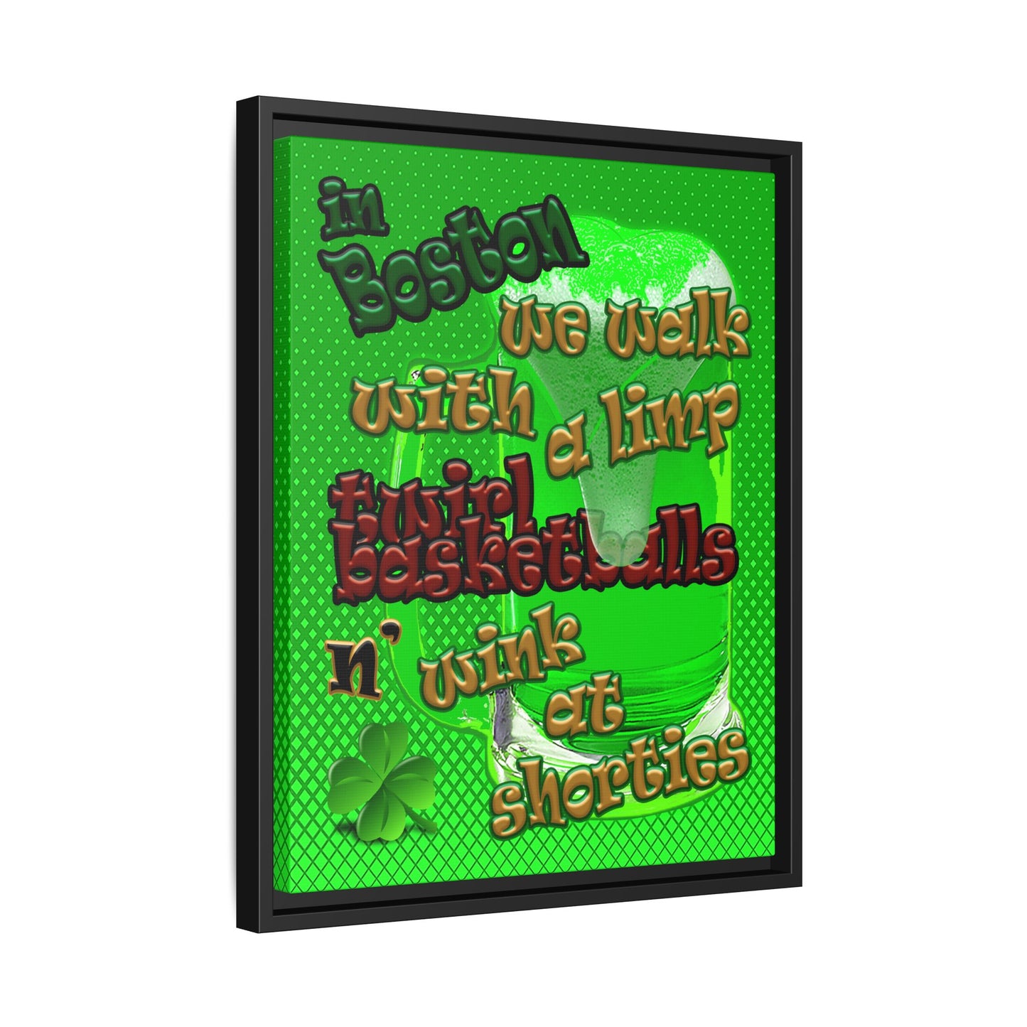 celtics logo - framed canvas art (logo green)