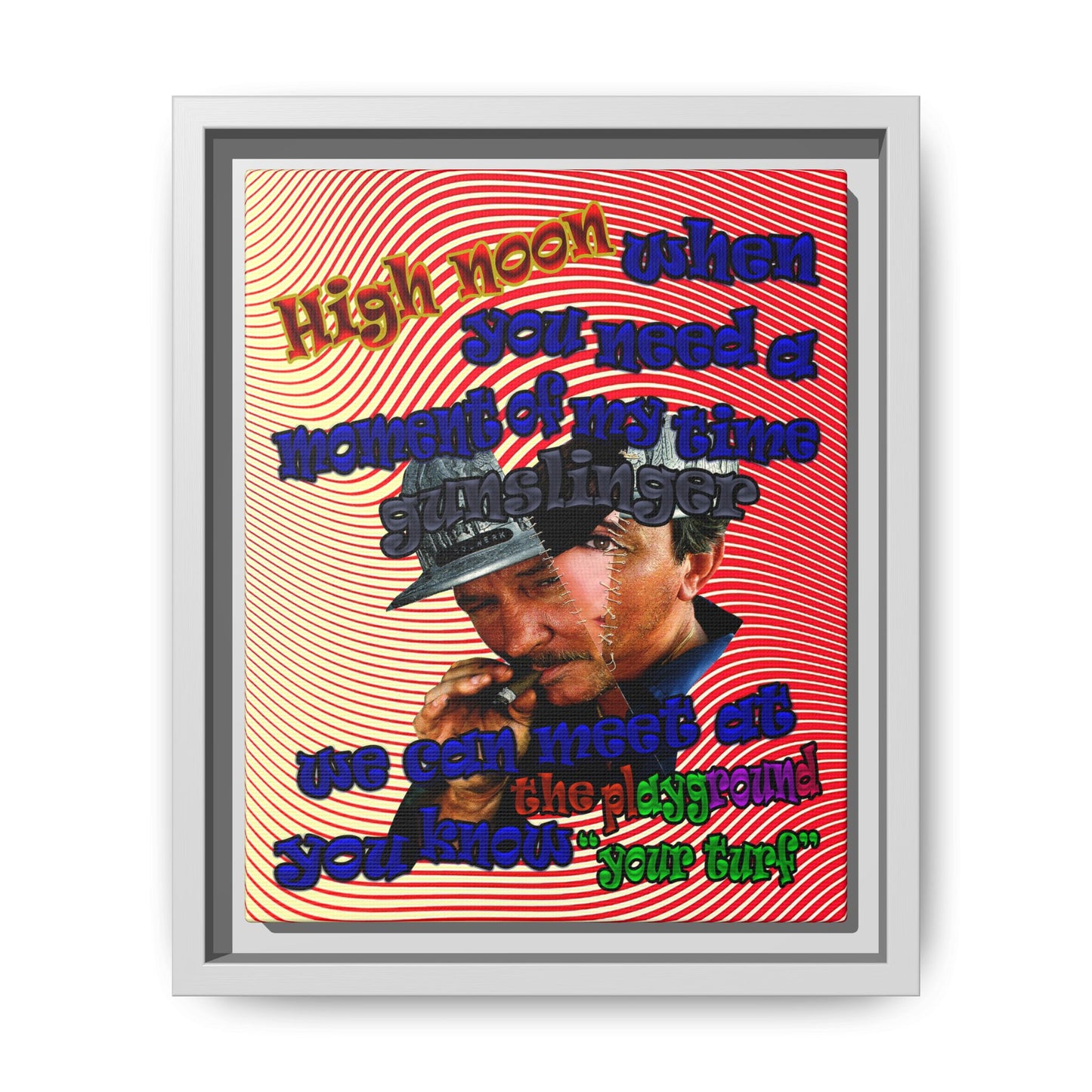 high noon - framed canvas art (yellow-orange wave)