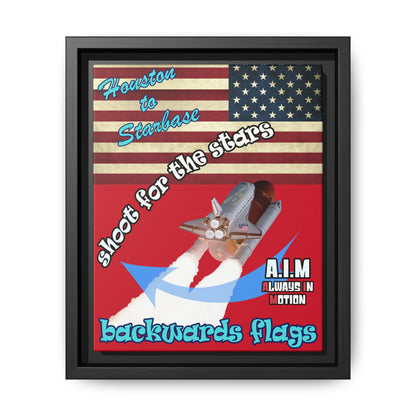shoot for the stars - framed canvas art (dark red)